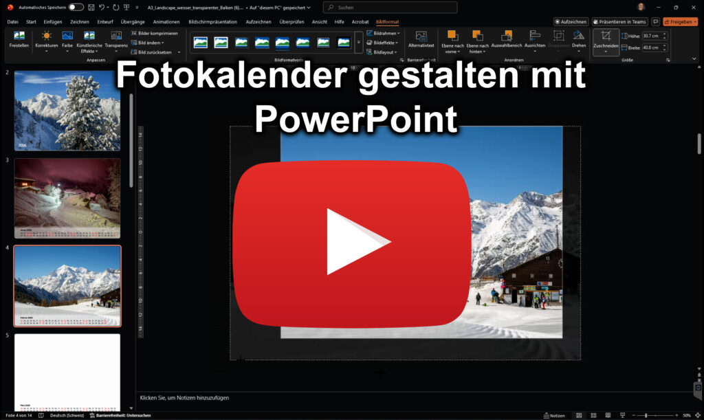 Playbutton fotokalender in powerpoint gestalten